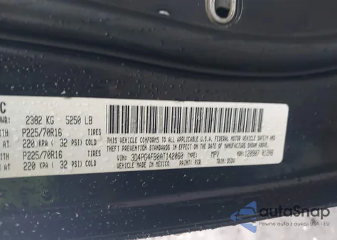 2010 Dodge Journey Se from USA, damaged, VIN 3D4PG4FB0AT142060